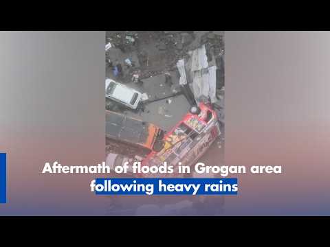 Aftermath of floods in Grogan area following heavy rains