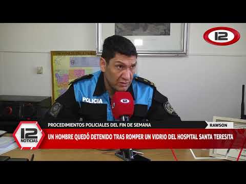 RAWSON | UN HOMBRE QUEDÓ DETENIDO TRAS ROMPER UN VIDRIO DEL HOSPITAL SANTA TERESITA