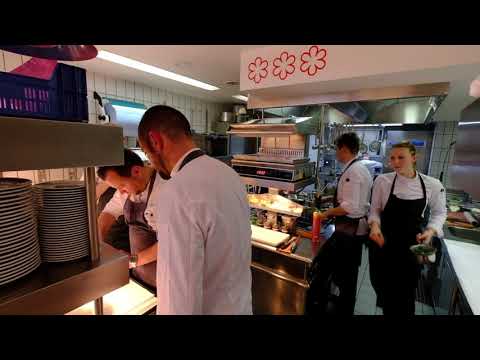 Busy Kitchen at 3 Michelin Star restaurant Atelier, Munich - Germany