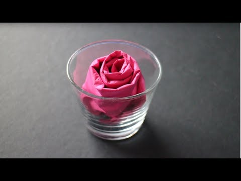 Servietten falten: 'Rose' für Hochzeit, Weihnachten & Geburstag [W+]