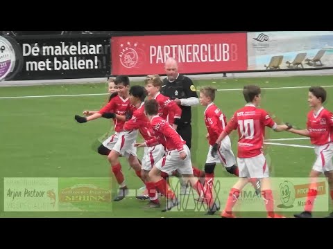 DOVO JO14-1 doelpunt uit tegen vv Unicum JO14-1