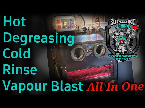 Worlds Best Parts Washer? All in one. Hot wash degreasing, Rinse, Vapour Hone/Blasting.