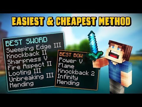 MazBro Minecraft Seeds - SWORD & BOW ENCHANTMENT GUIDE! Combine all 7 Sword Enchants, EASILY, with this method! (Ep11)