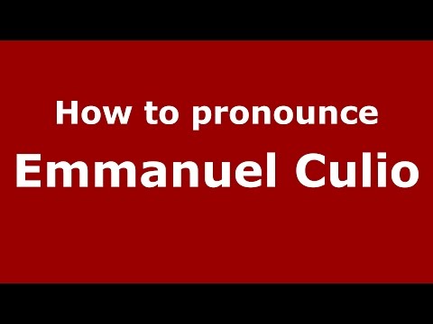 How to pronounce Emmanuel Culio (Spanish/Argentina) - PronounceNames.com