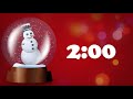 2 Minute Timer, Christmas Music, Animated Snowman Snow Globe, White Numbers on Red