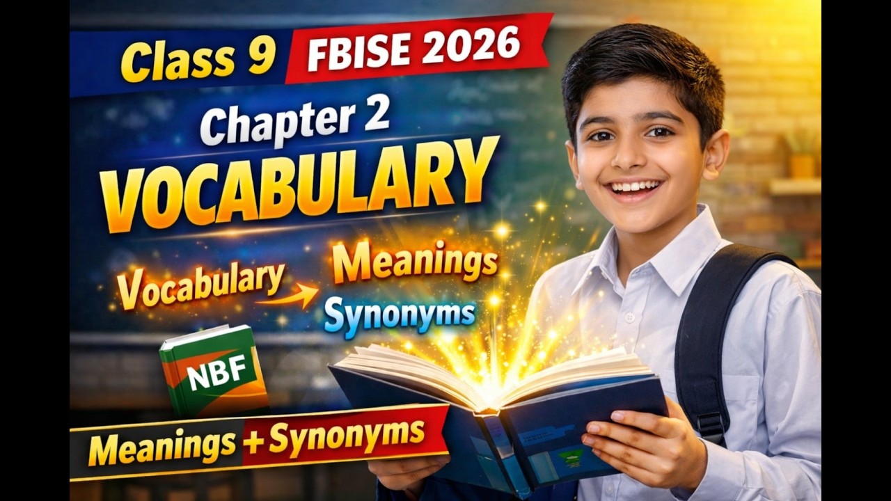 Grade 9 English Chapter 2 Vocabulary | Important Words, Meanings & Synonyms | FBISE 2026 | NBF Book