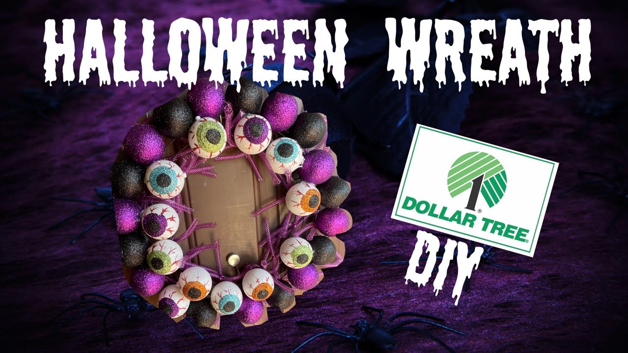 Dollar Tree Halloween Decor: Eyeball Wreath DIY