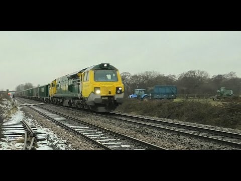 70007 and MORE tractors on the mainline!!!  Lostock/ Plumley  26th January 2021