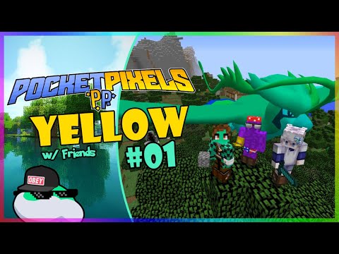 A Mega Adventure Begins! | Pixelmon Pocket Pixels Yellow w/ GreenJelly_64 & Friends #01