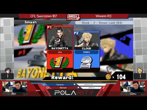 CFL Smackdown 187 Smash 4 - Riot (Bayonetta) vs Goku (Cloud) - Winners R3