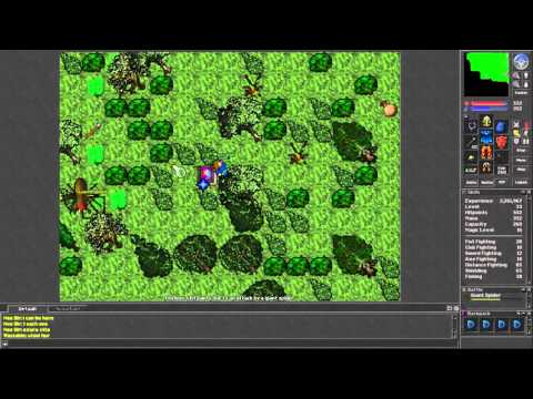 Tibia [7.2] Hunting Giant Spider with spears