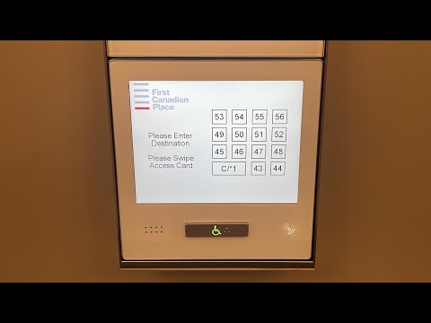 Double Decker Otis Compass 360 Elevonic 411M Elevators (43-56) at First Canadian Place, Toronto, ON