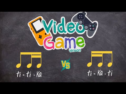 Easy Rhythm Exercise 6 PlayAlong: Ti Tika VS Tika Ti- VIDEO GAME Version #musiceducationforkids