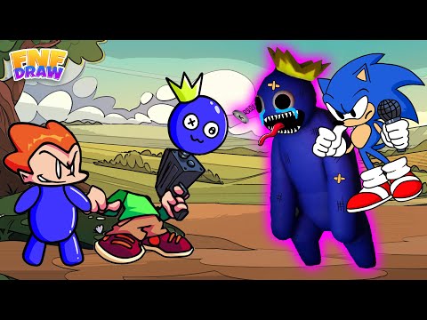 Rainbow Friends | Sonic Rescue Rainbow Friends Blue | FNF Draw
