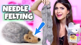 Trying NEEDLE FELTING for the FIRST TIME - Craft Kit Testing Wool Felt