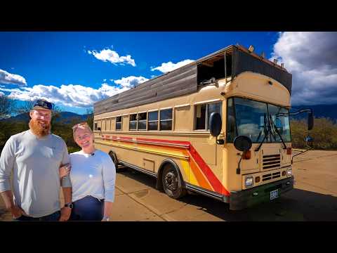 From School Bus to AMAZING Tiny House | Couple Achieves Max Freedom!