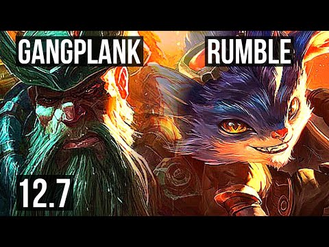 GANGPLANK vs RUMBLE (TOP) | 4/0/9, Rank 9 GP | KR Challenger | 12.7
