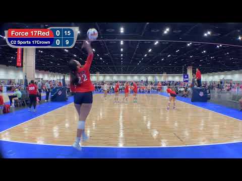 AAU Nationals - Force 17RED vs. C2 Sports 17Crown [25-17, 25-21] - June 21, 2025