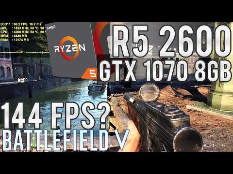 Teste BF5 Multiplayer - R5 2600 / GTX 1070 / 16GB RAM 3000 Mhz - 144 FPS? 1080p / 1440p Ultra vs Low