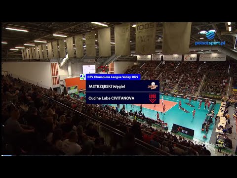 Skrót meczu Jastrzębski Węgiel vs Cucine Lube Civitanova 3:2 , Liga Mistrzów/Champions League , CEV.