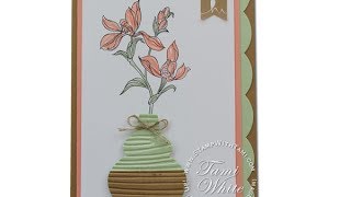 preview picture of video 'Outside the Holiday Box Vase Card featuring Stampin Up Ornaments Framelits'