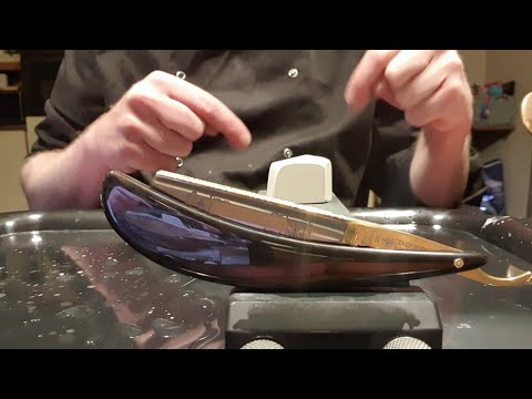 FROGGY SHAVE: DOVO 5/8 Buffalo straight razor honing + Black Shadow stone review n°2