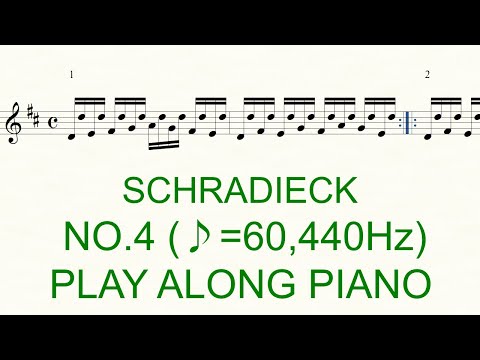 Schradieck Violin Book 1 No.4 ♪=60, 440hz  Slow Practice Play Along Piano