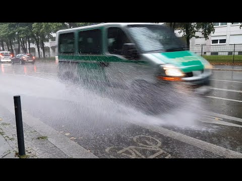 Platzregen in Berlin-Friedrichshain am 2. August 2019