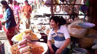 preview picture of video 'Inle Lake - Nyaungshwe - Mingala market'