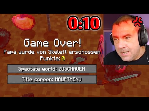Mein Papa spielt YOUTUBER INSEL HARDCORE in Minecraft 😂