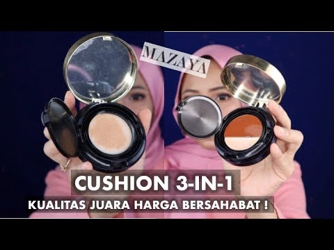 REVIEW CUSHION LOKAL MULTIFUNGSI DARI MAZAYA COSMETIC + TUTORIAL MAKEUP | CUSHION MURAH