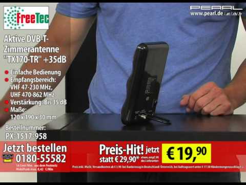 FreeTec Aktive DVB-T-Zimmerantenne "TX170-TR" +35dB