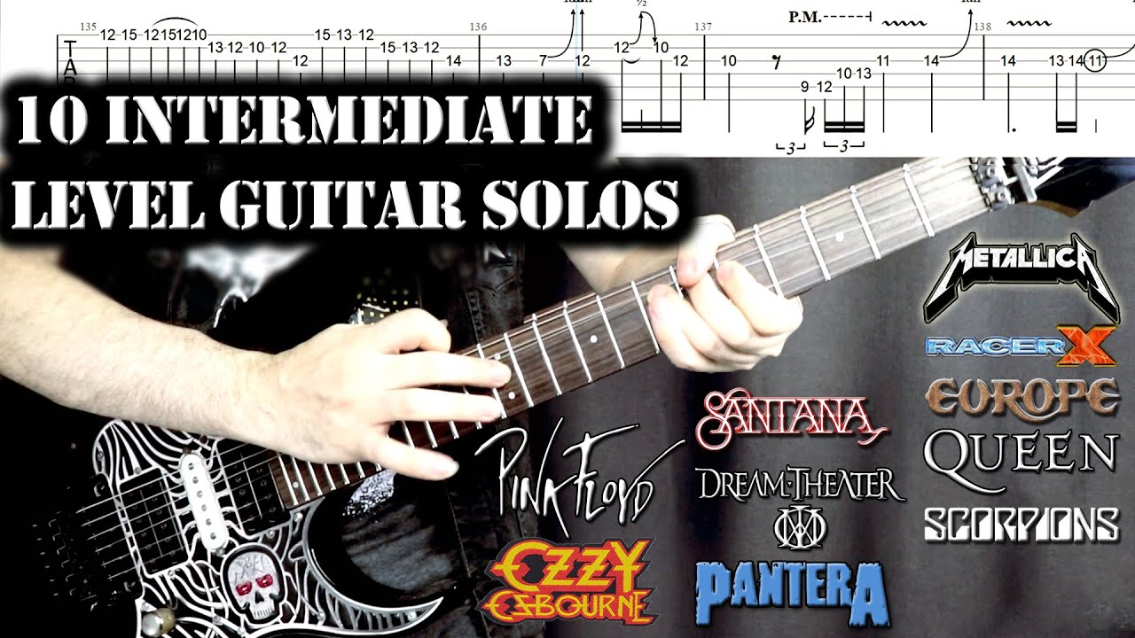 10 Intermediate Guitar Solos To Improve Your Playing | With Tabs