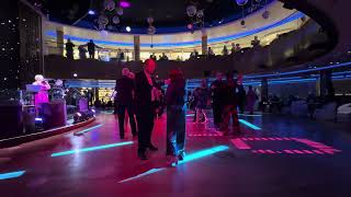 Cunard Queen Anne, June 2025. Gala without a theme,  Amethyst Duo, Take My Breadth Away, a Rumba