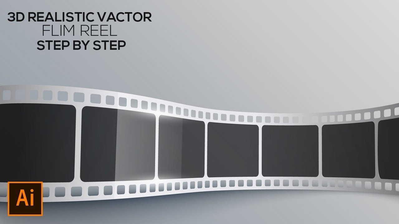 Realistic 3d film reel design vector