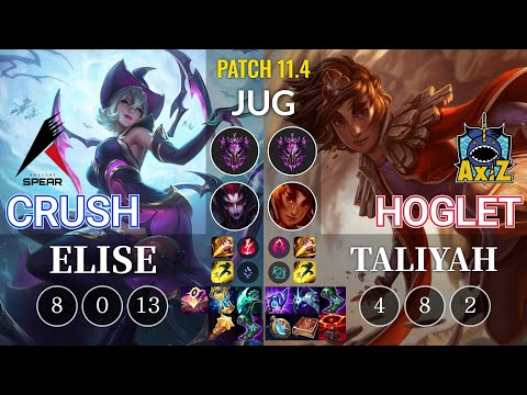ASP Crush Elise vs AXIZ Hoglet Taliyah Jungle - KR Patch 11.4