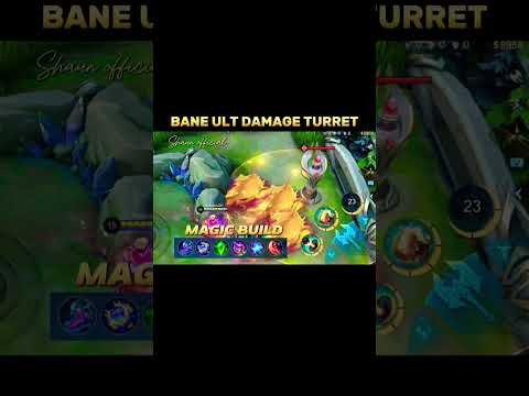 Bane physical build vs magic build damage on turret #mobilelegends #mlbb #mlbbcreatorcamp #bane