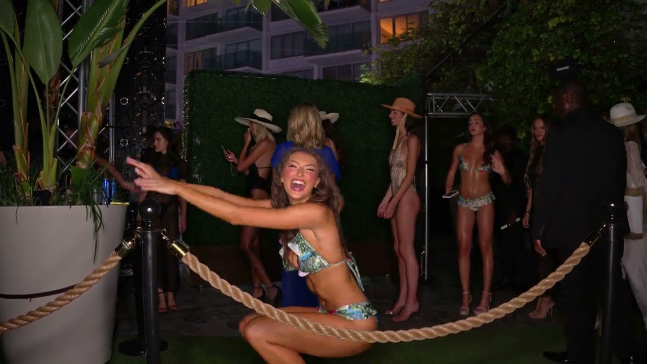 Model Rachel Pizzolato says hi backstage again during Miami Swim Week The Shows