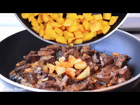 Liver with onions and potatoes! Delicious recipe for...