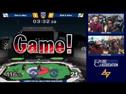 BoBC2 | Vino & eBay (Blue) vs. BOR & Shon (Green) | SSBM Losers Top 12