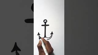 how to draw an Anchor #art #ytshorts #lineart #easydrawing #shorts #anchor #artist #bw #simple #bw