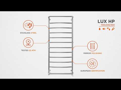 Водяной полотенцесушитель Mario Люкс HP 1.3.0303.01.P (4820111351299, 1100x530, хром/сатин/белый глянец/черный матовый/золото/бронза)