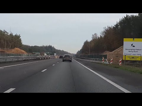 Dashcam Amersfoort: A1 Knooppunt Hoevelaken 》Knooppunt Beekbergen. (Viaduct Hoog-Burel Gesloopt).