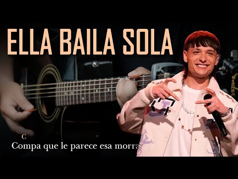 Eslabon Armado y Peso Pluma - Ella Baila Sola | Tutorial Guitarra Acústica FÁCIL | Letra y Acordes