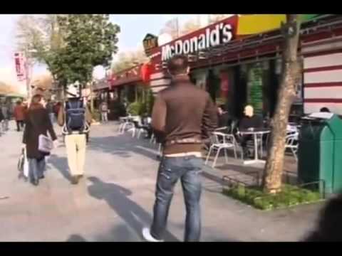 Danny Dyer walks around and looks at a McDonald's