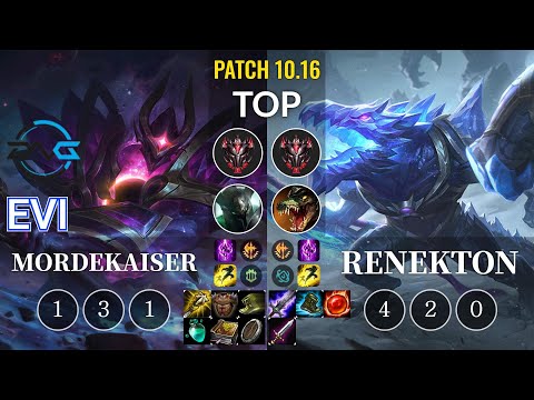 DFM Evi Mordekaiser vs Renekton Top - KR Patch 10.16