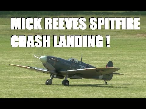 FIESELER STORCH AND MIKE REEVES 25% SPITFIRE (CRASH) AT WESTON PARK MODEL AIRSHOW 2014