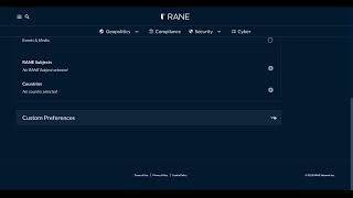 RANE Risk Intelligence Full Access Onboarding - Preferences Clip