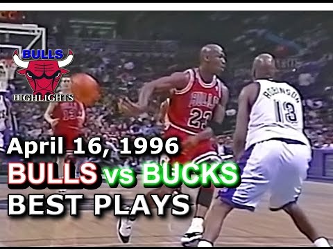 April 16 1996 Bulls vs Bucks highlights