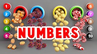 Count Numbers 1 to 10 for Toddlers  with A Lot of 3D Candy Surprise Eggs